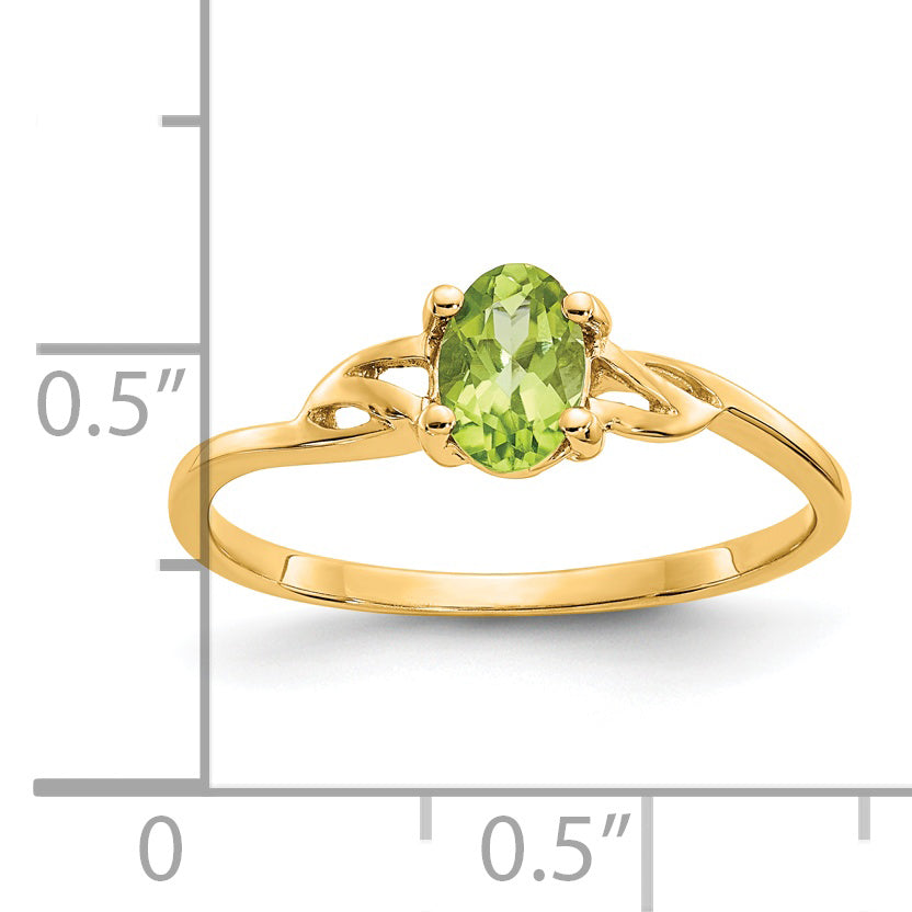 Anillo de Peridoto - Piedra de Nacimiento en Oro de 14k