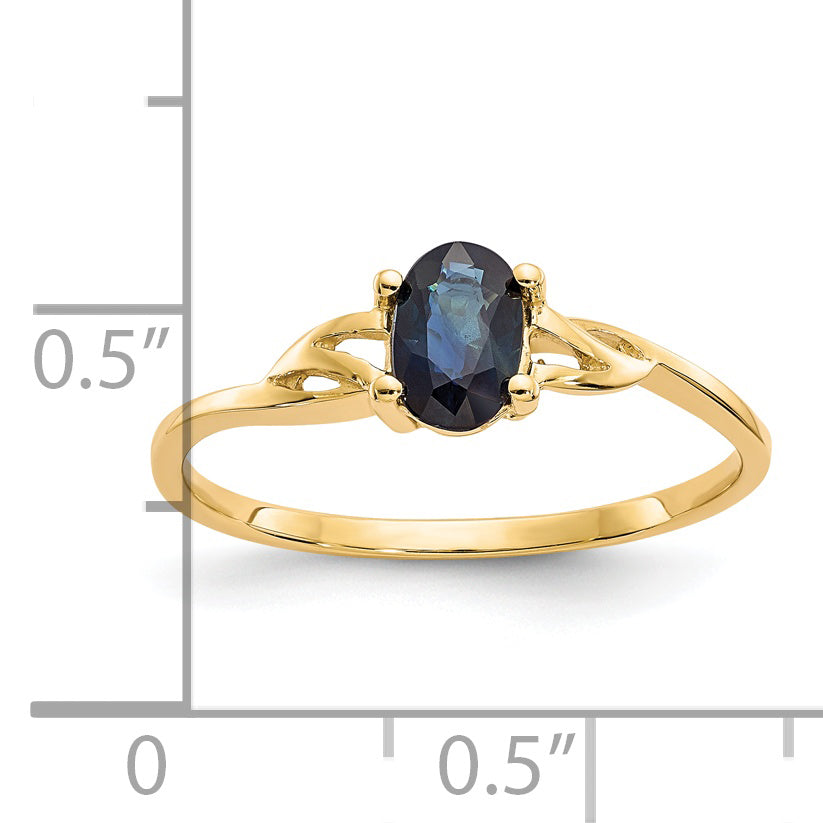 Anillo de Oro de 14k con Zafiro como Piedra de Nacimiento
