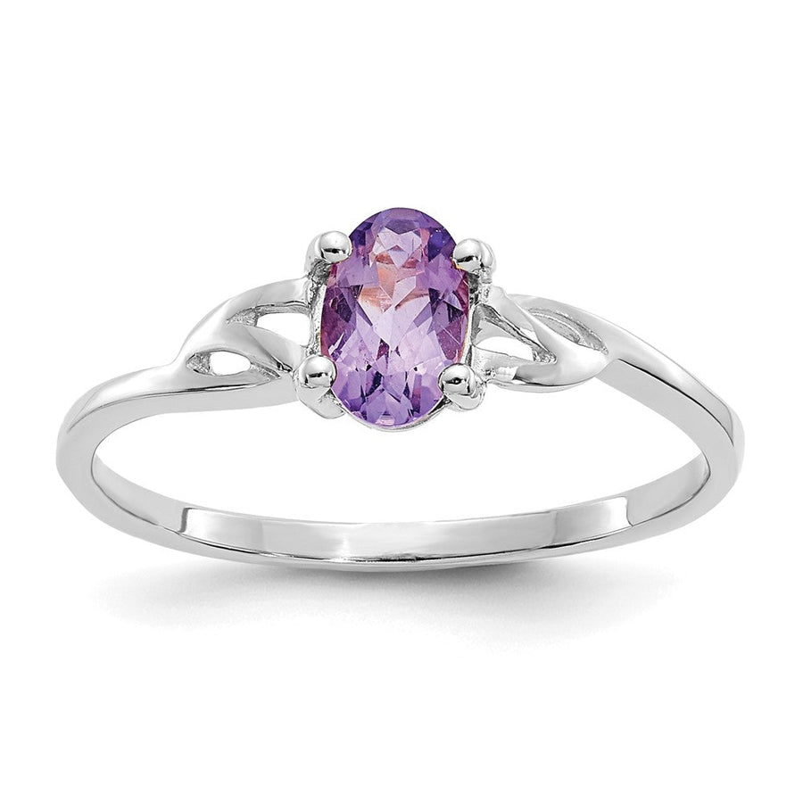 Anillo de Amatista (Piedra de Nacimiento de Febrero) en Oro de 14k