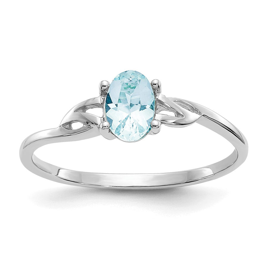 Anillo de Nacimiento en Oro de 14k con Aguamarina