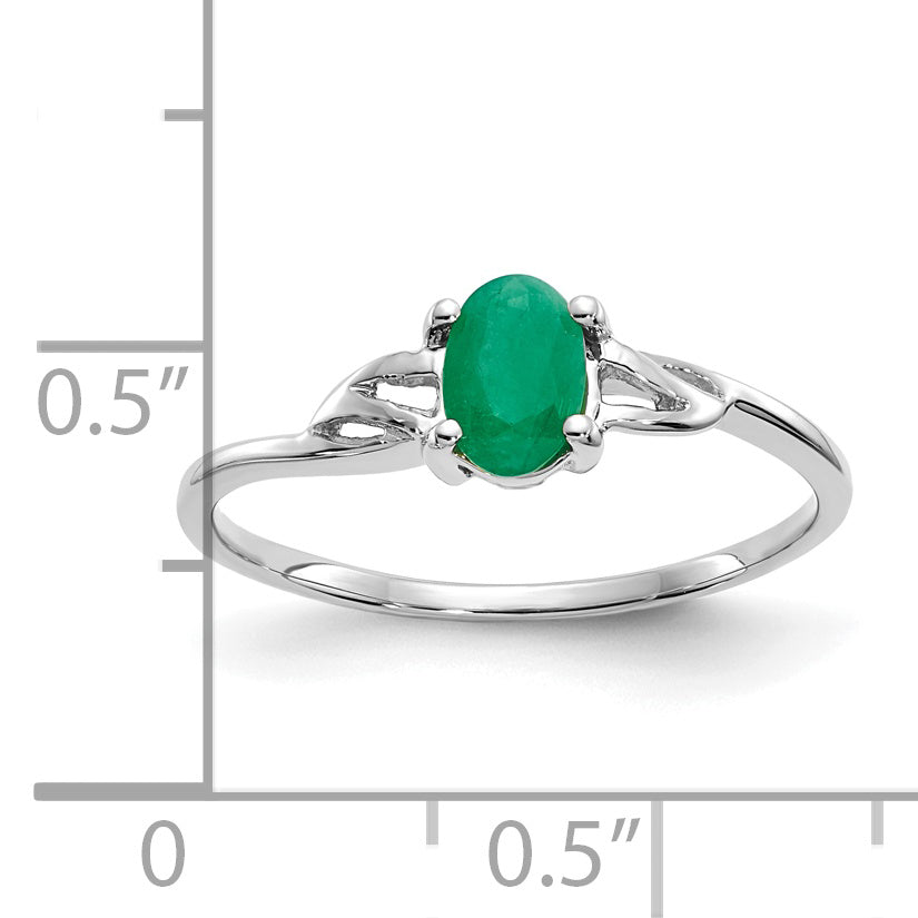 Anillo de Oro de 14k con Esmeralda (Piedra de Nacimiento de Mayo)