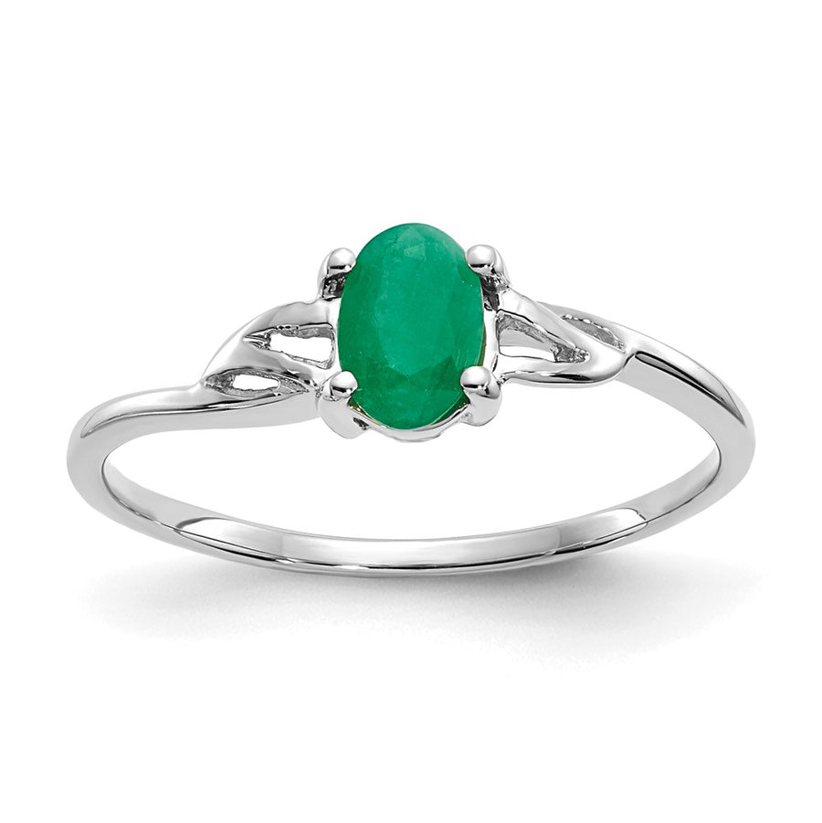 Anillo de Oro de 14k con Esmeralda (Piedra de Nacimiento de Mayo)