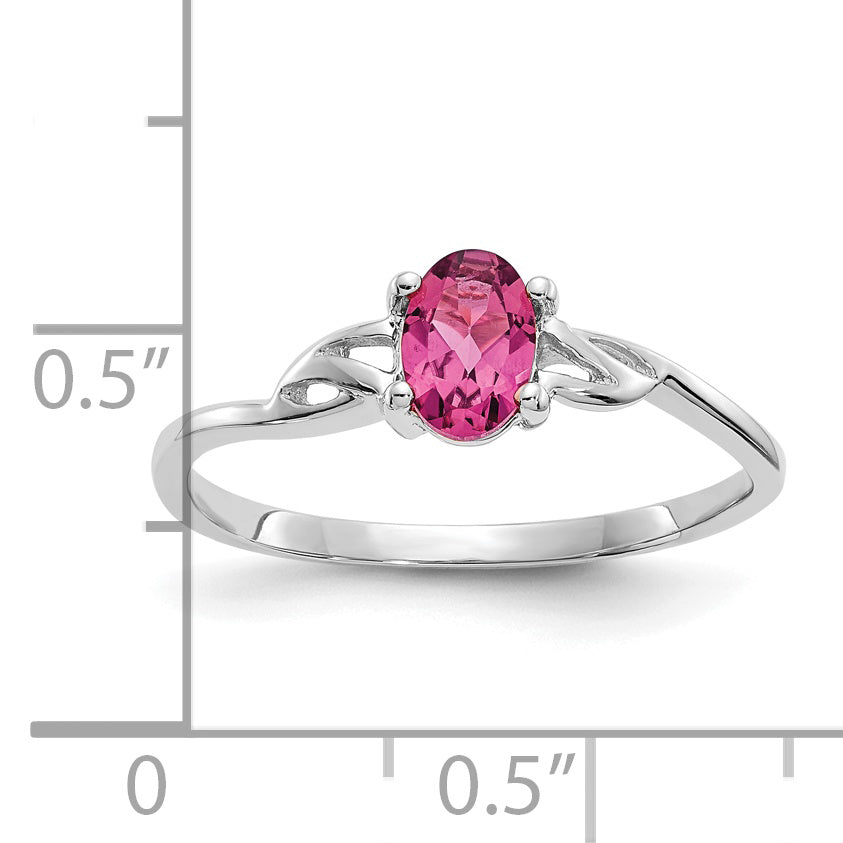 Anillo de Oro  de 14k con Piedra de Nacimiento de Turmalina Rosa