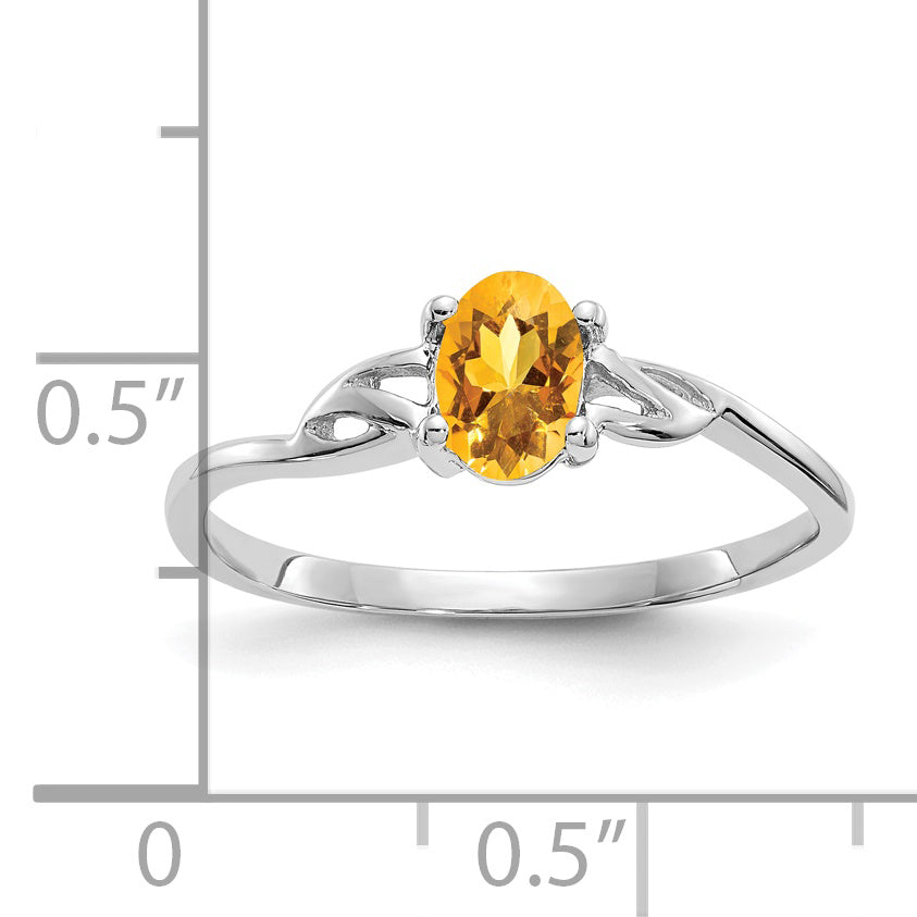 Anillo de Piedra de Nacimiento con Citrino en Oro de 14k
