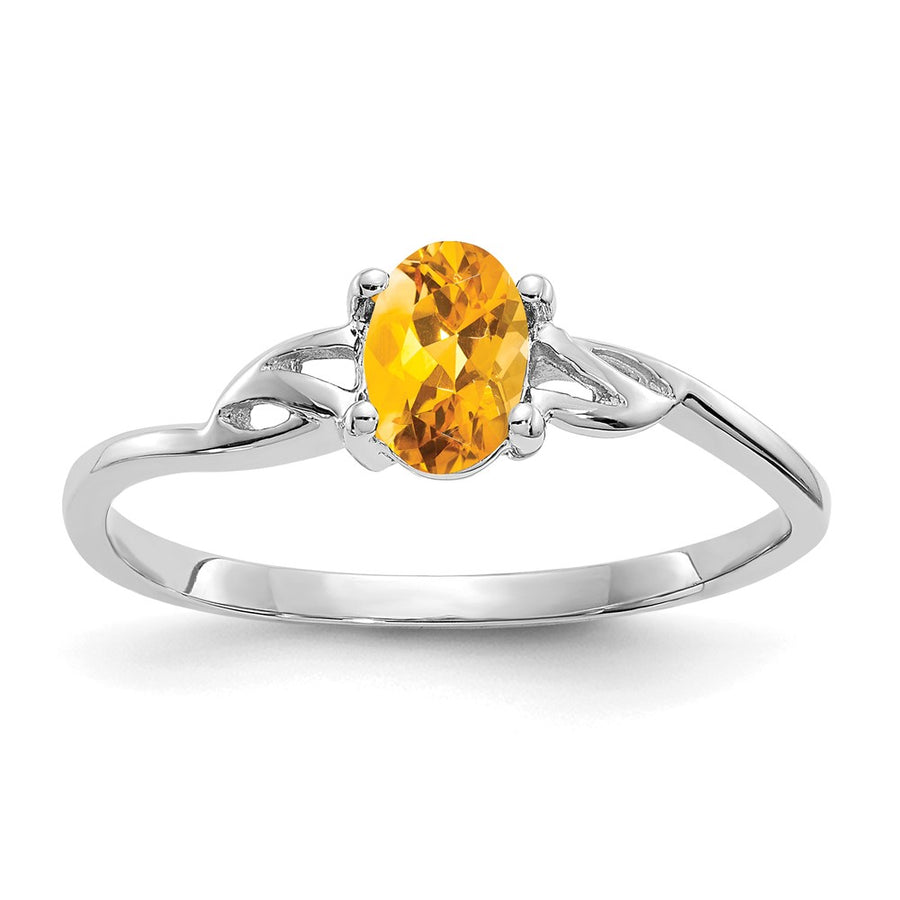 Anillo de Piedra de Nacimiento con Citrino en Oro de 14k