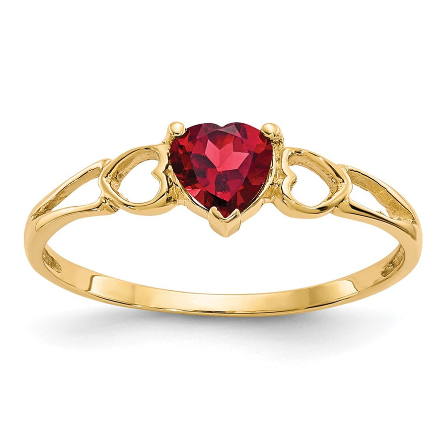 Anillo de Piedra de Nacimiento con Granate en Oro  de 14k