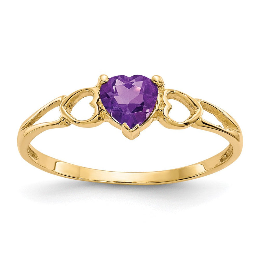Anillo de Amatista (Piedra de Nacimiento de Febrero) en Oro de 14k