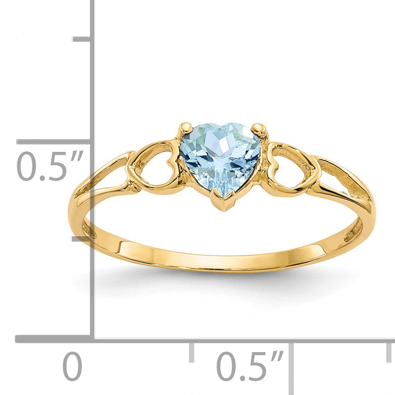 Anillo de Nacimiento en Oro de 14k con Aguamarina