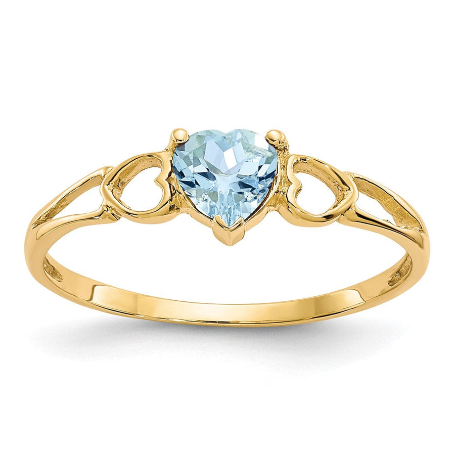 Anillo de Nacimiento en Oro de 14k con Aguamarina