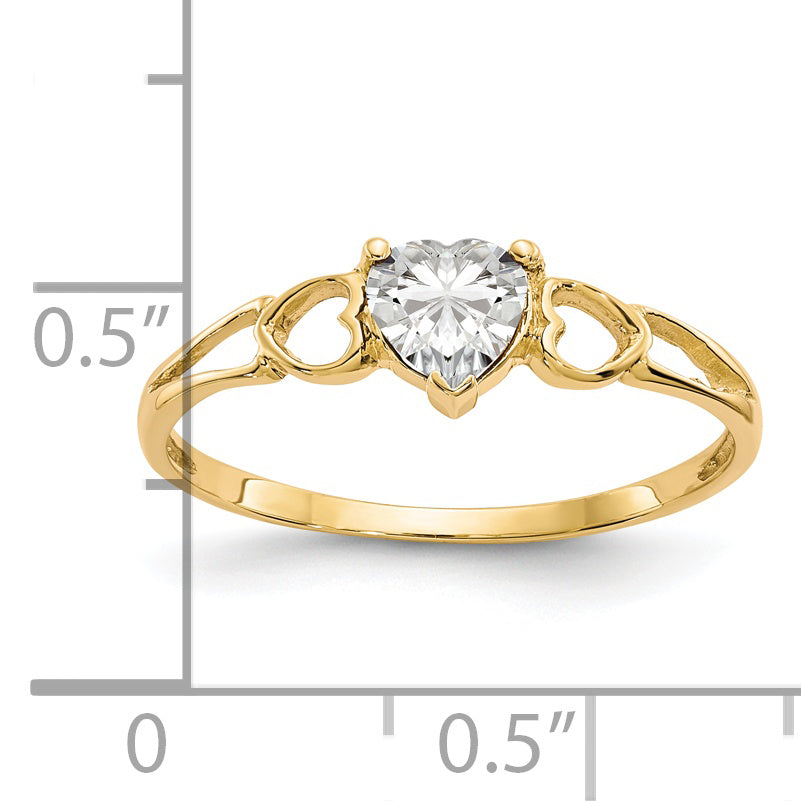 Anillo de Topacio Blanco con Oro de 14k - Piedra del Mes de Abril