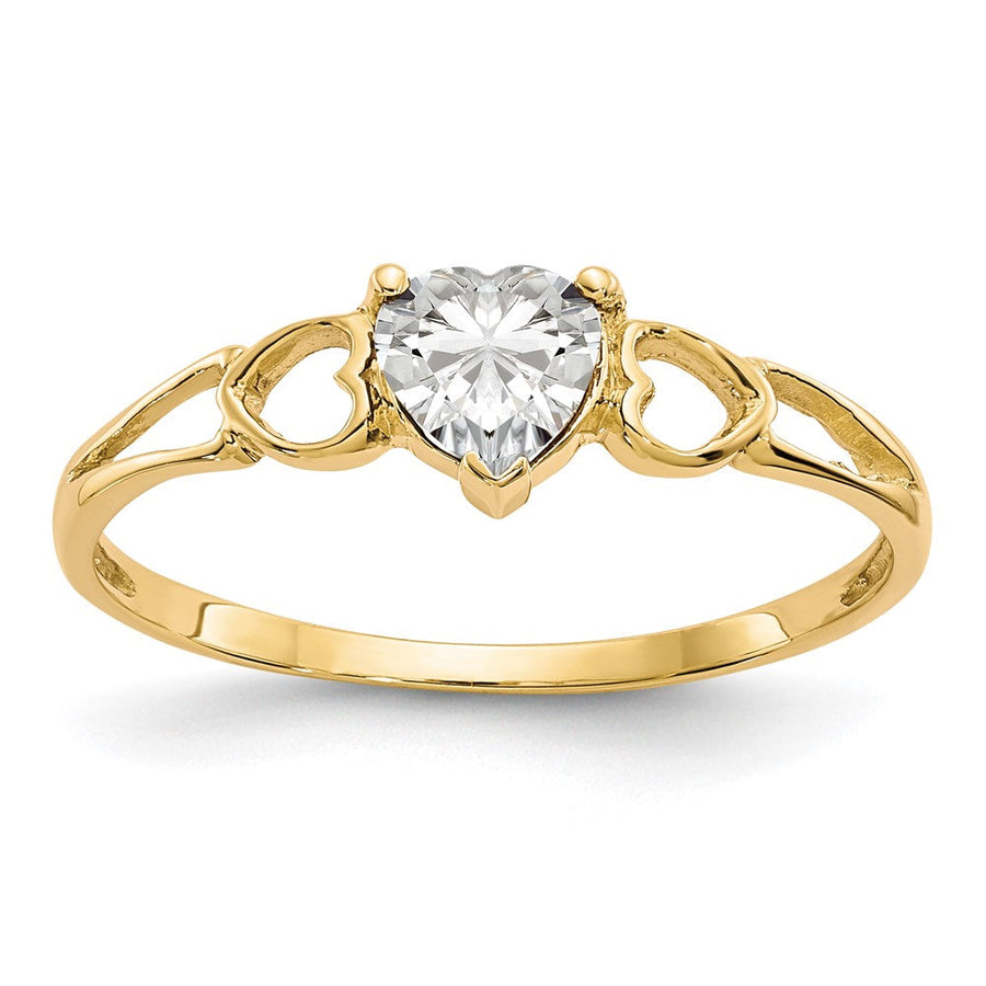 Anillo de Topacio Blanco con Oro de 14k - Piedra del Mes de Abril