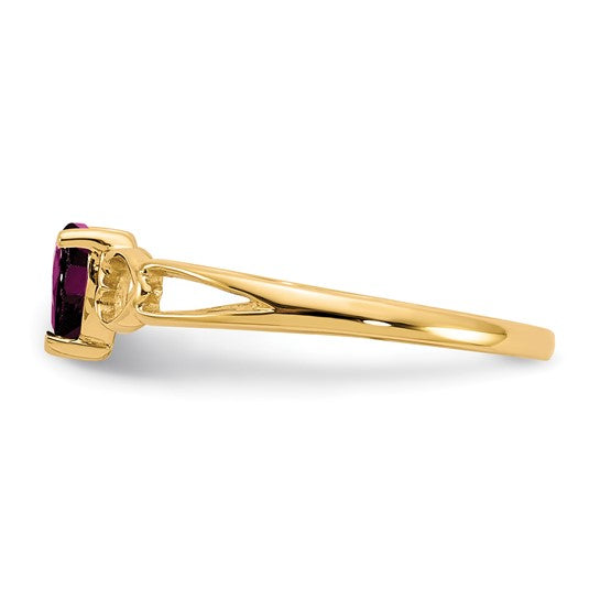 Anillo de Piedra de Nacimiento con Granate Rodolita en Oro de 14k