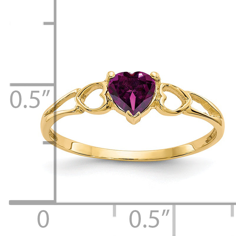 Anillo de Piedra de Nacimiento con Granate Rodolita en Oro de 14k