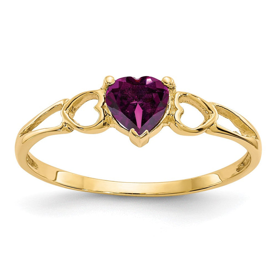 Anillo de Piedra de Nacimiento con Granate Rodolita en Oro de 14k