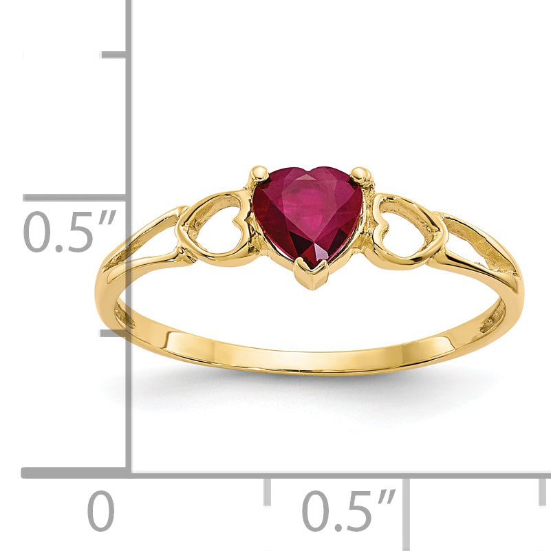 Anillo de Rubí con Piedra de Nacimiento en Oro de 14k