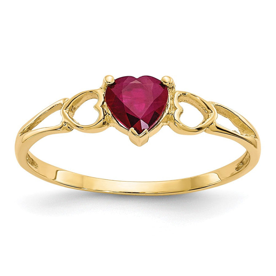 Anillo de Rubí con Piedra de Nacimiento en Oro de 14k