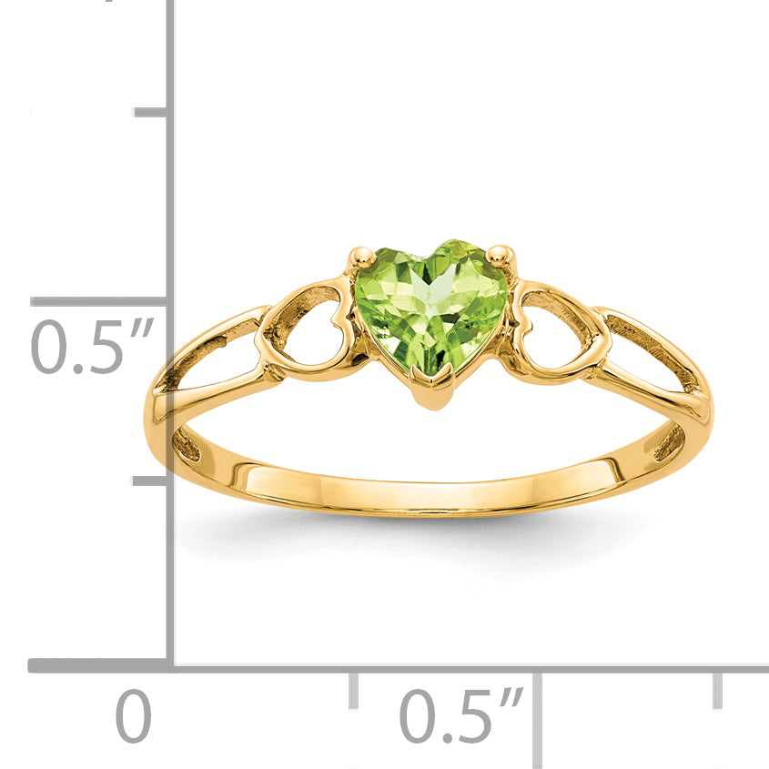 Anillo de Peridoto - Piedra de Nacimiento en Oro de 14k