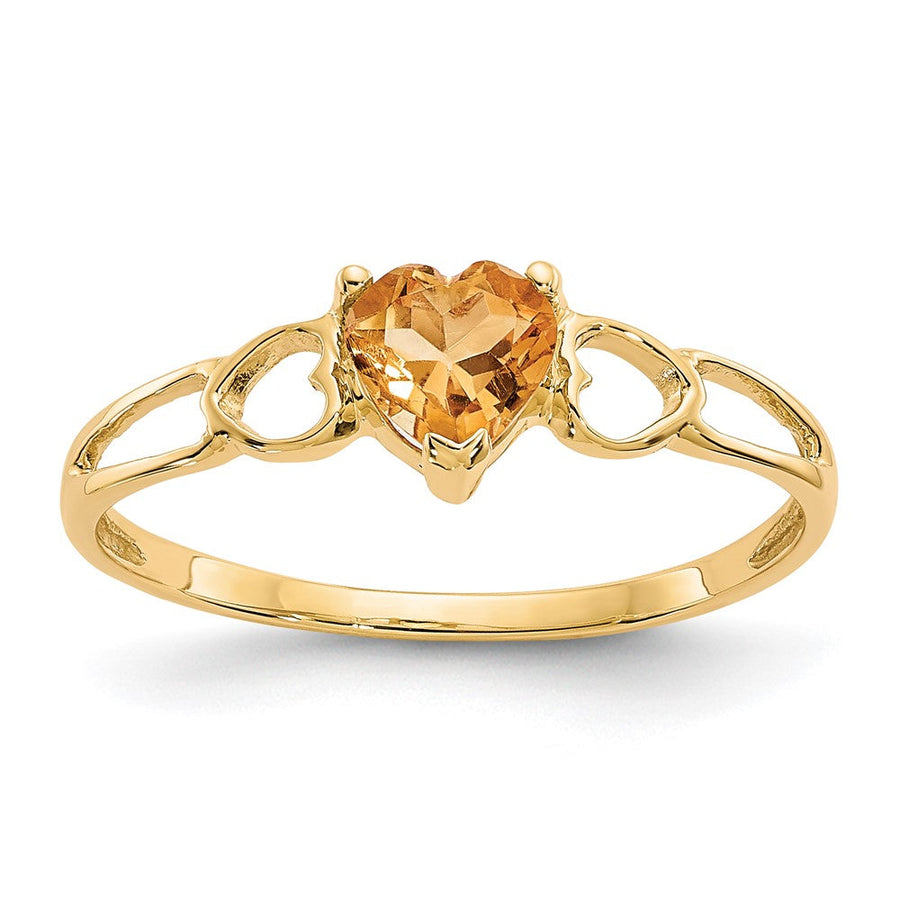 Anillo de Piedra de Nacimiento con Citrino en Oro de 14k