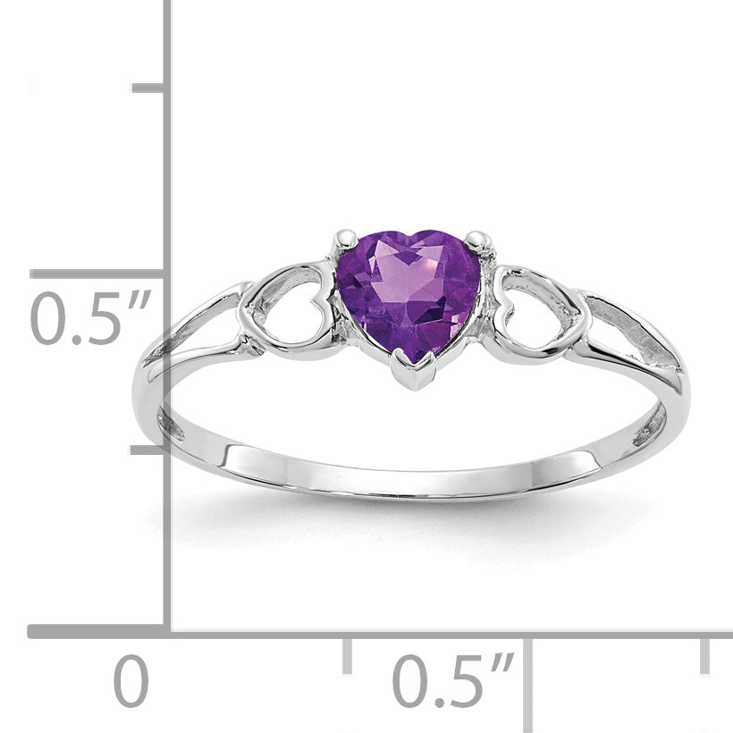 Anillo de Amatista (Piedra de Nacimiento de Febrero) en Oro de 14k