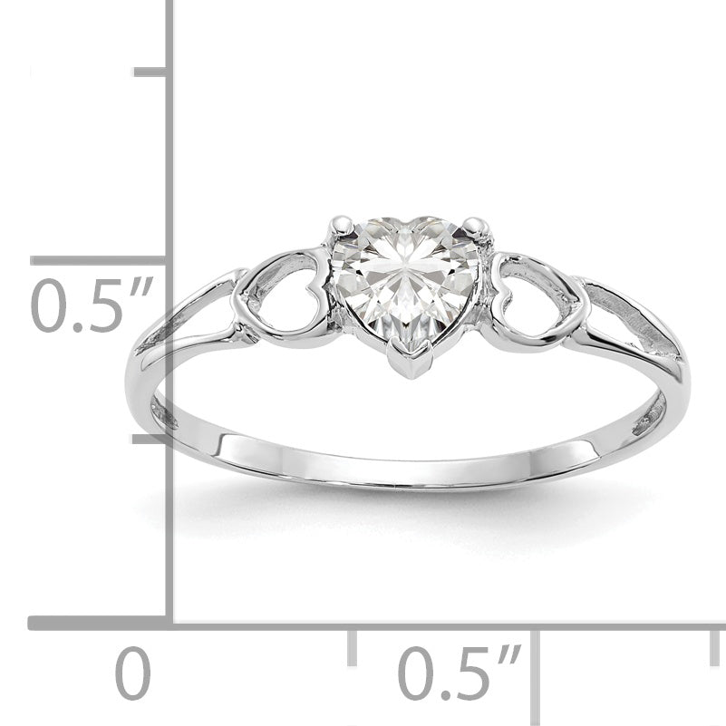 Anillo de Topacio Blanco con Oro de 14k - Piedra del Mes de Abril