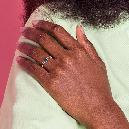 Anillo de Piedra de Nacimiento de Zafiro de Oro de 14k