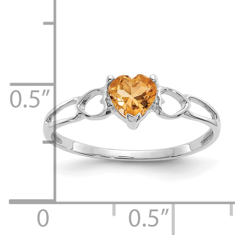 Anillo de Piedra de Nacimiento con Citrino en Oro de 14k