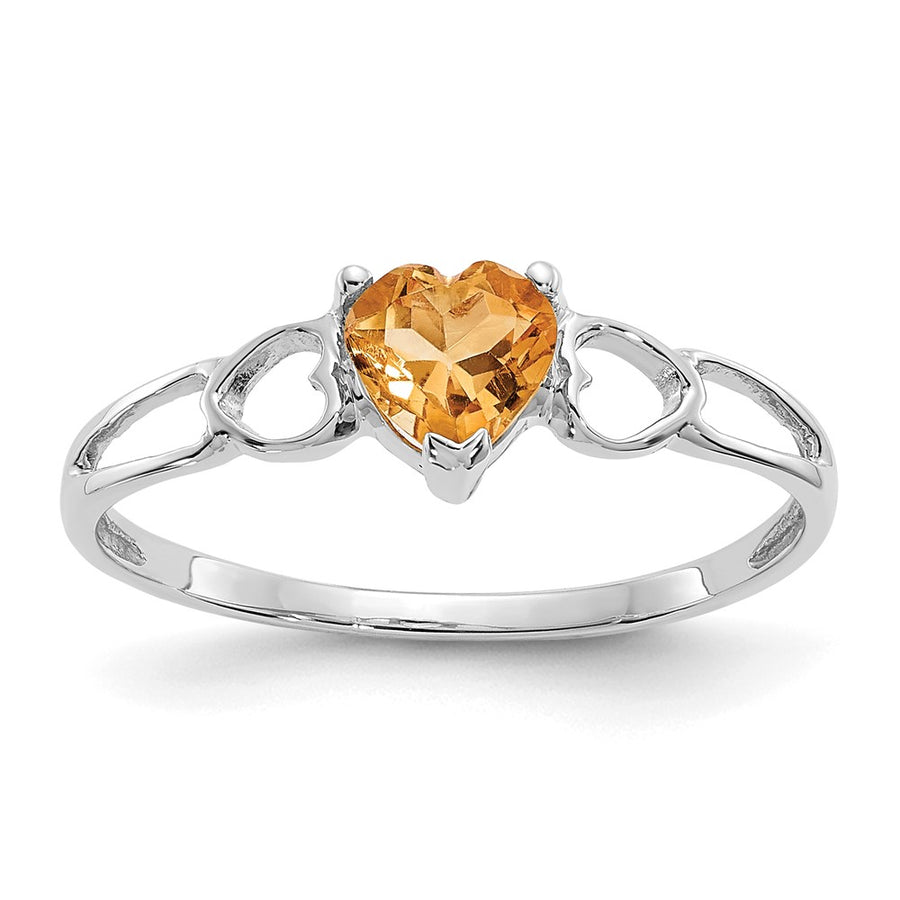 Anillo de Piedra de Nacimiento con Citrino en Oro de 14k