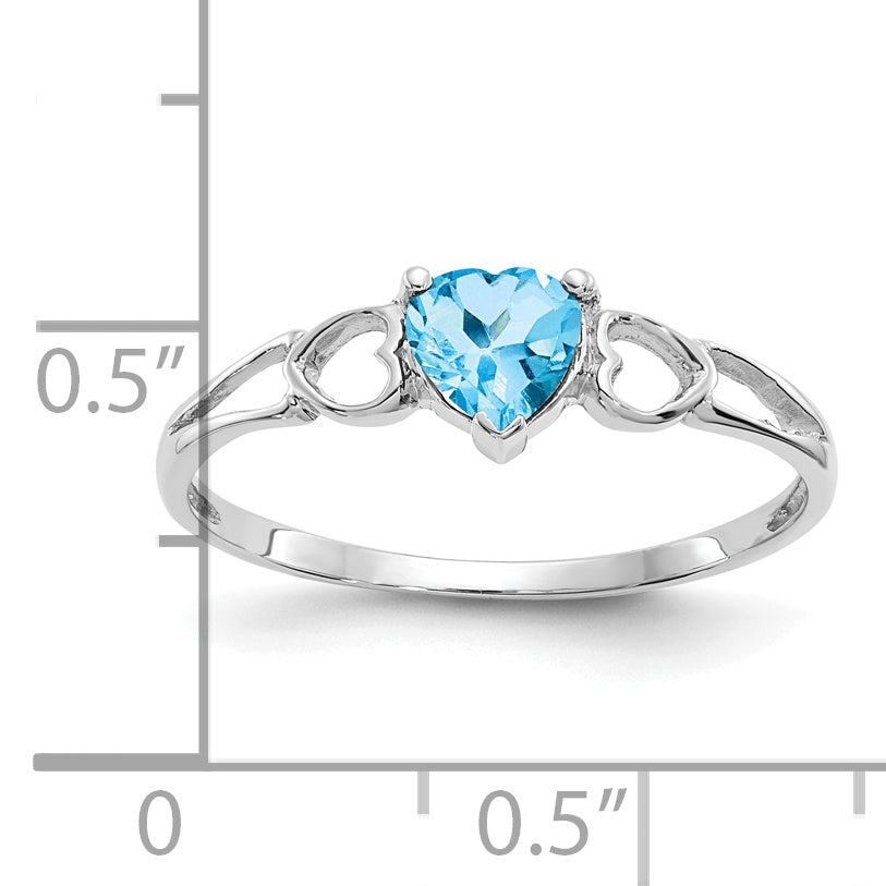 Anillo de Topacio Azul Suizo con Piedra de Nacimiento en Oro de 14k
