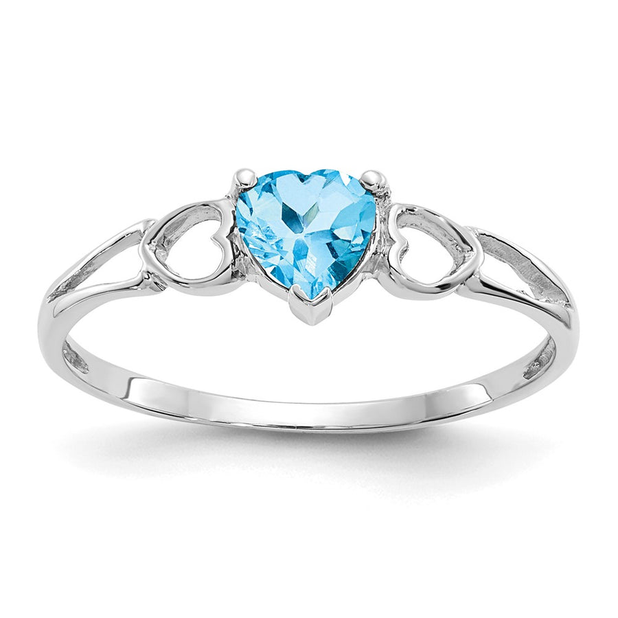 Anillo de Topacio Azul Suizo con Piedra de Nacimiento en Oro de 14k