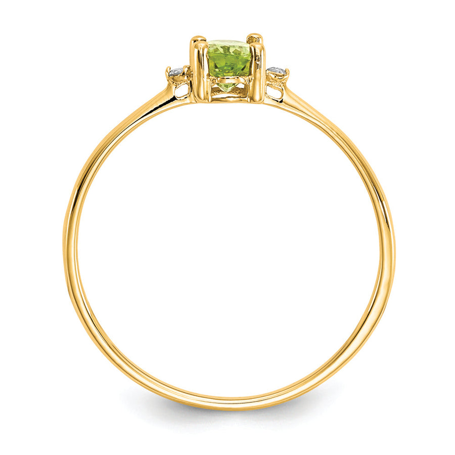 Anillo de Peridoto y Diamante en Oro de 14k