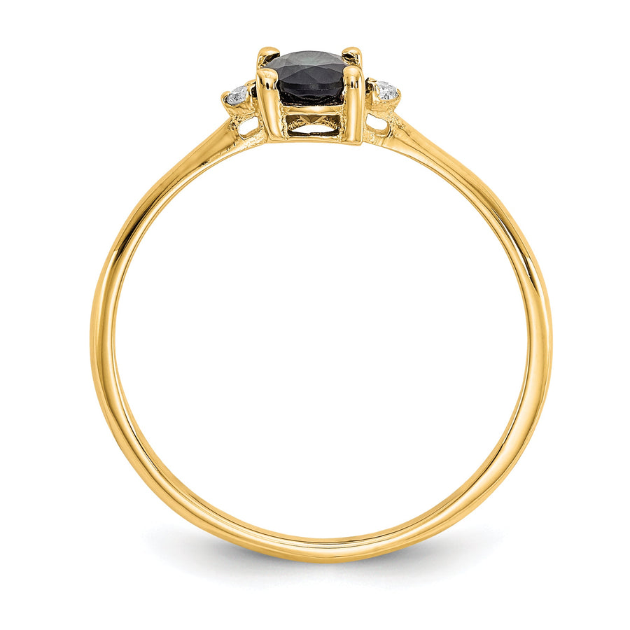 Anillo con Zafiro y Diamantes en Oro de 14k