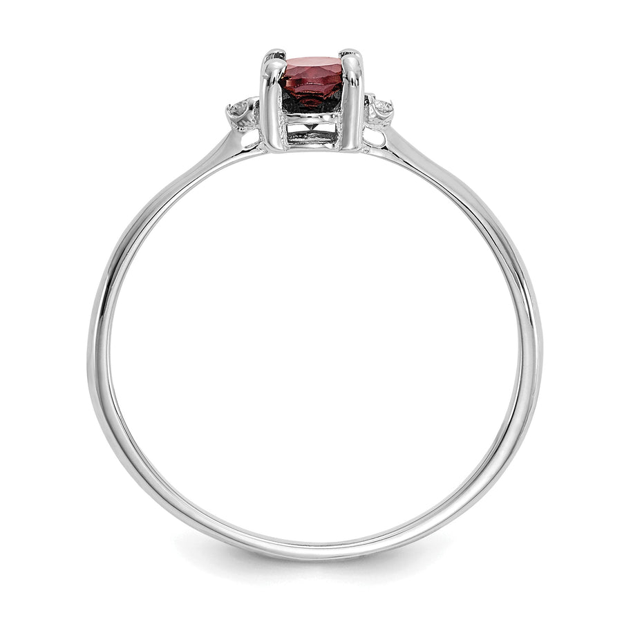 Anillo de Piedra de Nacimiento con Diamante y Granate en Oro de 14k