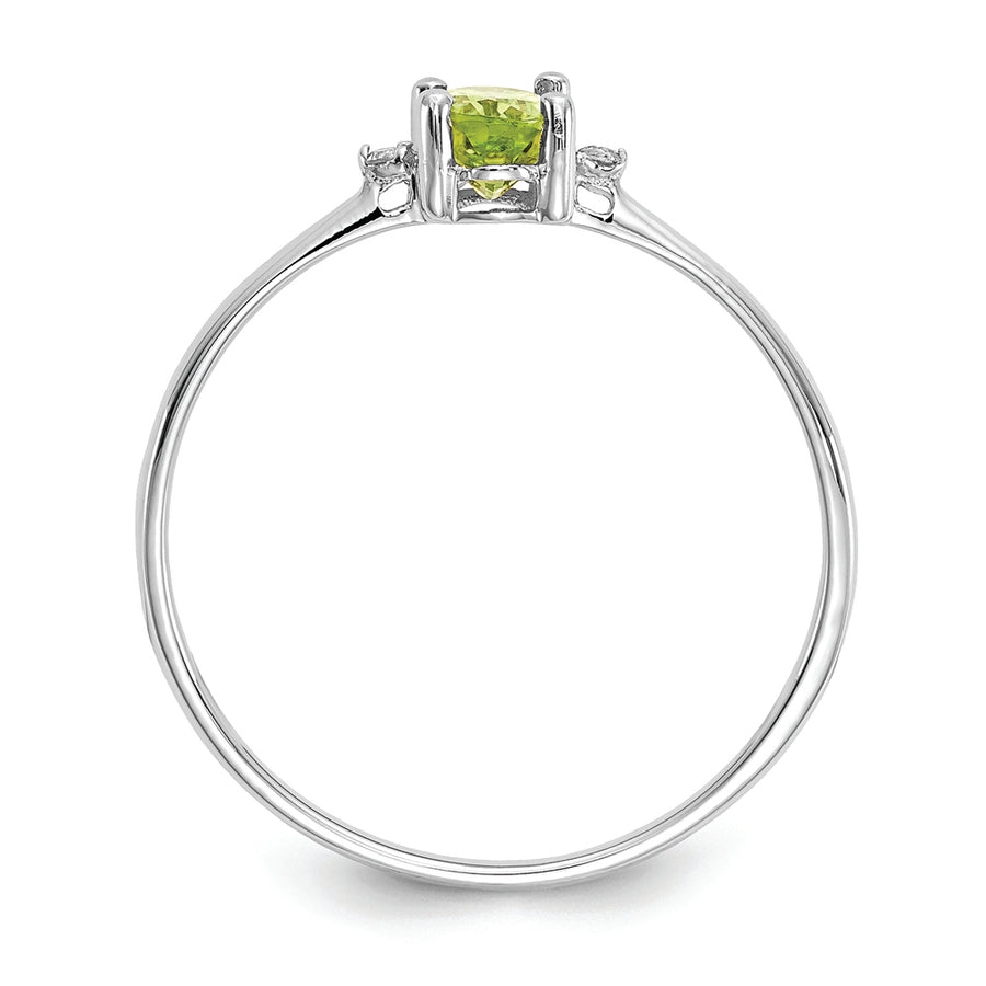 Anillo de Peridoto y Diamante en Oro de 14k
