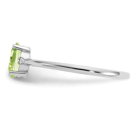 Anillo de Peridoto y Diamante en Oro de 14k
