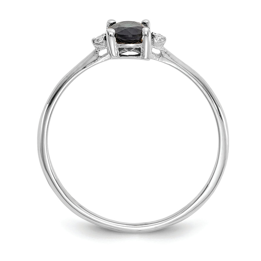 Anillo con Zafiro y Diamantes en Oro de 14k