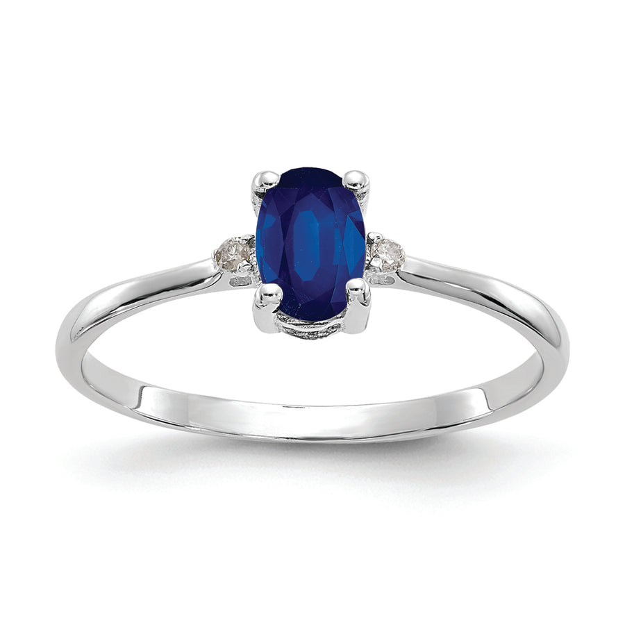 Anillo con Zafiro y Diamantes en Oro de 14k