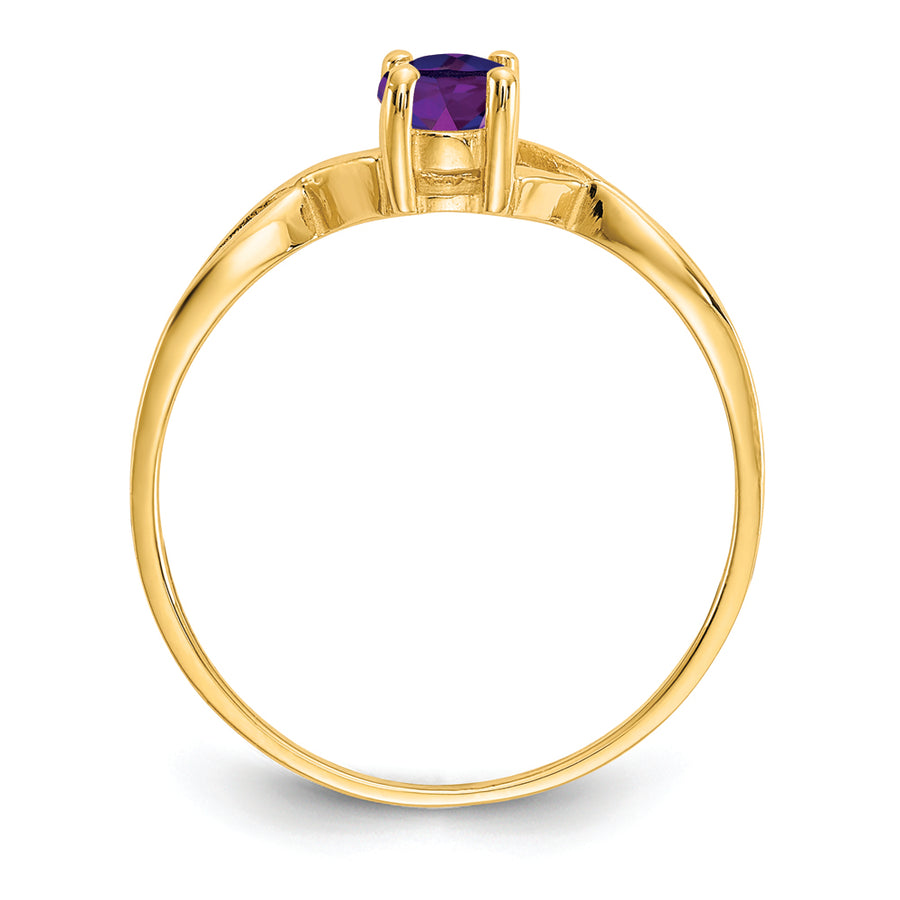 Anillo de Amatista en Oro de 14k (Piedra de Nacimiento de Febrero)