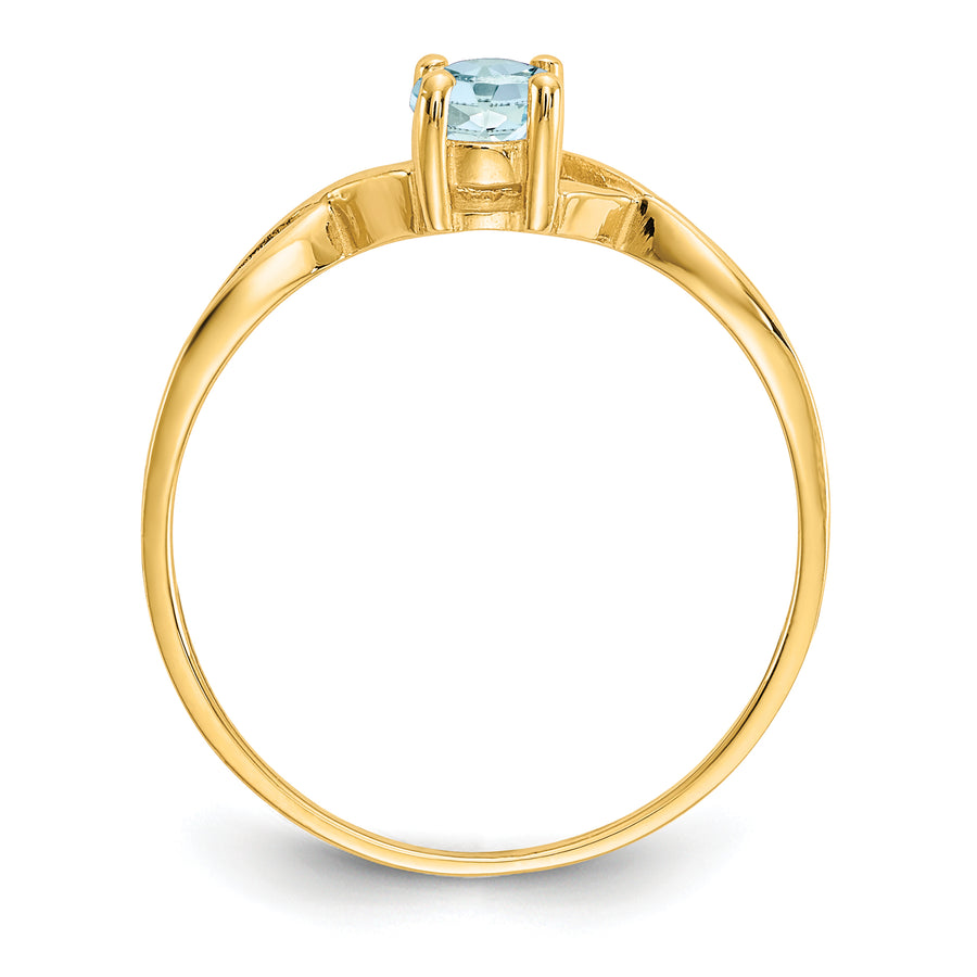 Anillo de Nacimiento en Oro de 14k con Aguamarina