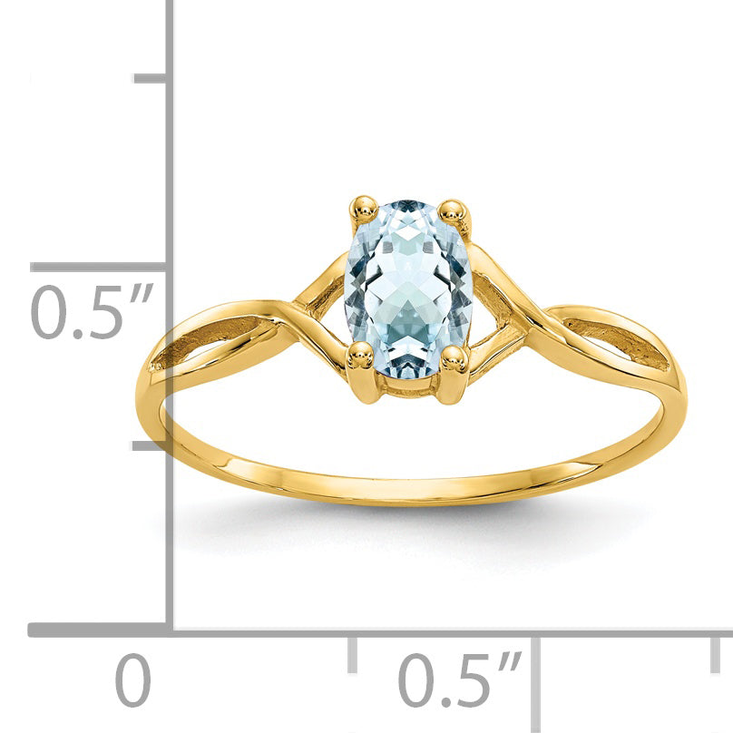 Anillo de Nacimiento en Oro de 14k con Aguamarina