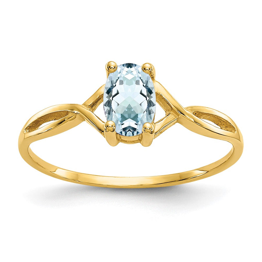 Anillo de Nacimiento en Oro de 14k con Aguamarina