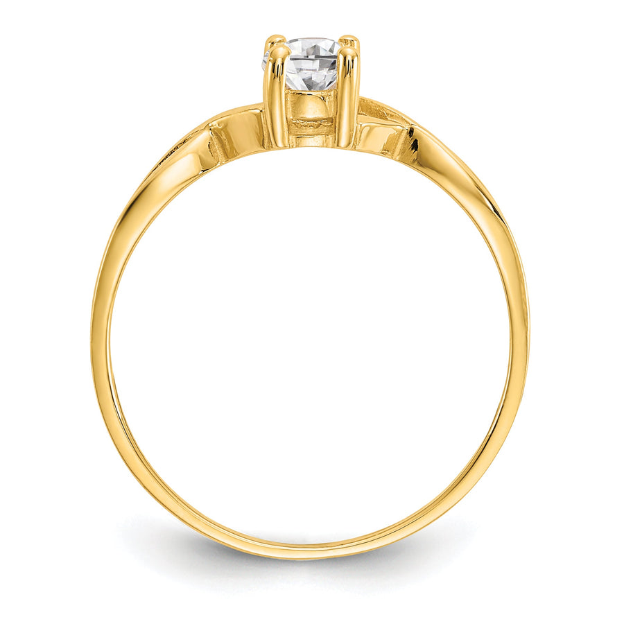 Anillo de Oro de 14k con Topacio Blanco (Piedra de Nacimiento)