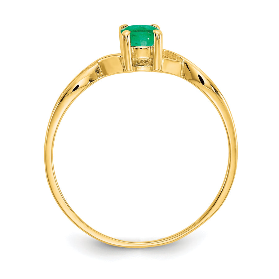 Anillo de Oro de 14k con Esmeralda (Piedra de Nacimiento de Mayo)