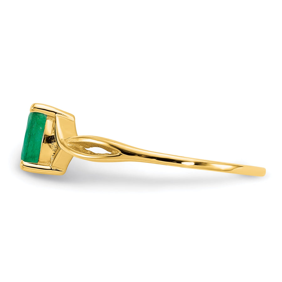Anillo de Oro de 14k con Esmeralda (Piedra de Nacimiento de Mayo)
