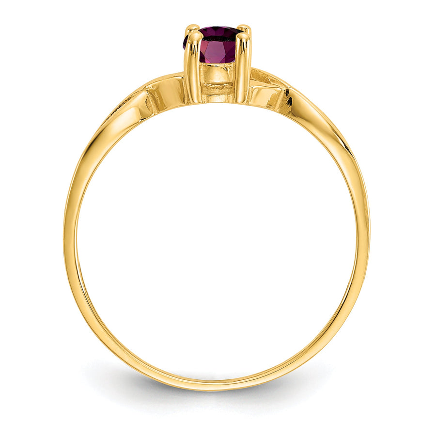Anillo de Piedra de Nacimiento con Granate Rodolita en Oro de 14k