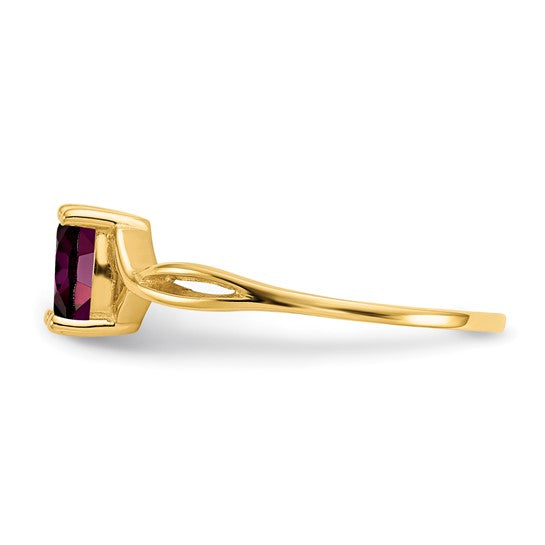 Anillo de Piedra de Nacimiento con Granate Rodolita en Oro de 14k