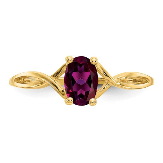 Anillo de Piedra de Nacimiento con Granate Rodolita en Oro de 14k