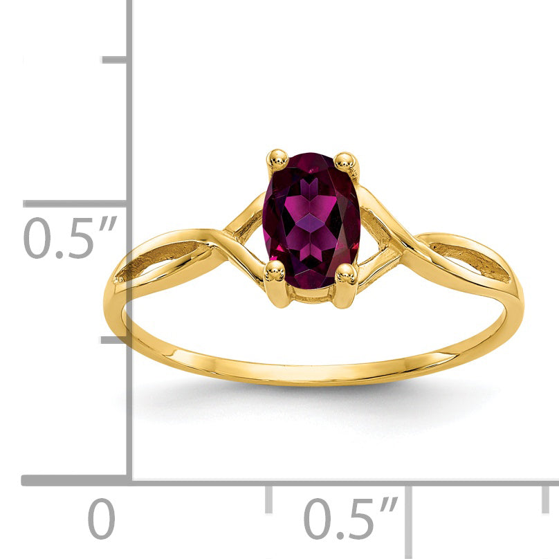 Anillo de Piedra de Nacimiento con Granate Rodolita en Oro de 14k