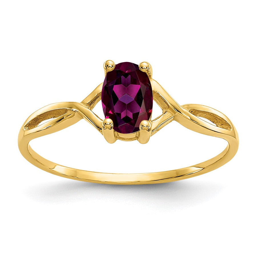 Anillo de Piedra de Nacimiento con Granate Rodolita en Oro de 14k