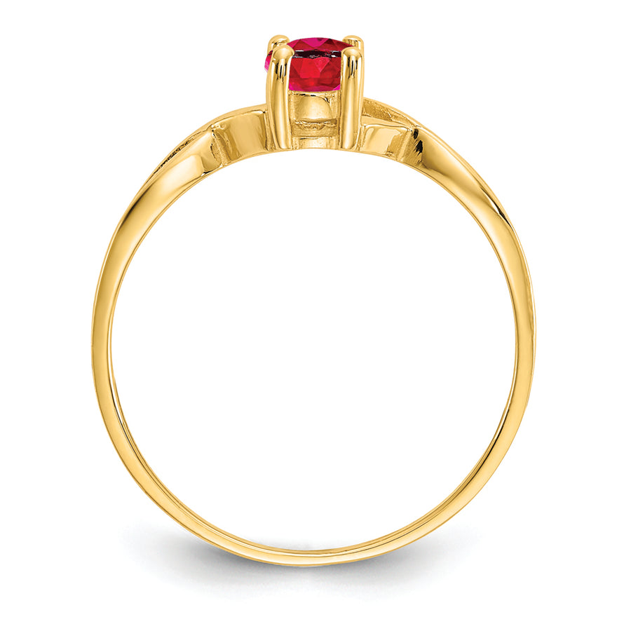 Anillo de Rubí con Piedra de Nacimiento en Oro Amarillo de 14k