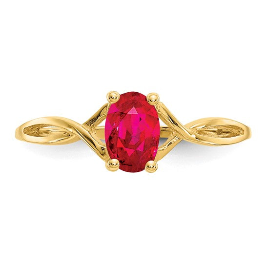 Anillo de Rubí de Nacimiento en Oro de 14k